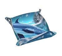 Winter The Dolphin - Organizador de bandeja de cuero práctico para mesita de noche, mesita de noche, uso doméstico y oficina
