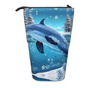 Winter The Dolphin Pencil - Estuche telescópico retráctil portátil para maquillaje y artículos de papelería, adecuado para entornos de oficina