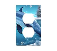 Winter the Dolphin - Placa decorativa para interruptor, placa de pared de policarbonato irrompible para oficina en casa, 1 banda con tornillos