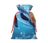 Winter the Dolphin Print - Bolsas de regalo con cordón, bolsas de vacaciones, bolsas de golosinas, bolsas de regalo de Navidad