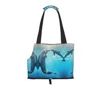 Winter the Dolphin Print Pets Dogs Carrier Bags Puppy Carrier Dog Walking Bags for Small Dogs and Cat and Rabbit