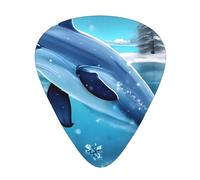 Winter the Dolphin - Púas de guitarra (12 unidades, grosor surtido, 0,46 mm, 0,71 mm, 0,96 mm, tamaño mediano, fino, pesado, estilo celuloide, para guitarra acústica y ukelele)