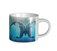 Winter The Dolphin - Tazas de cerámica de gran capacidad, versátiles para café, té, fáciles de sostener, perfectas para espacios de trabajo