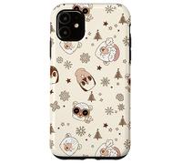 Winter Theme Retro Christmas Groovy Llama Penguins Sheep Carcasa para iPhone 11