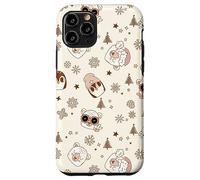 Winter Theme Retro Christmas Groovy Llama Penguins Sheep Carcasa para iPhone 11 Pro