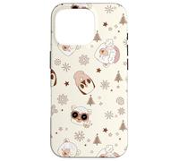 Winter Theme Retro Christmas Groovy Llama Penguins Sheep Carcasa para iPhone 16 Pro