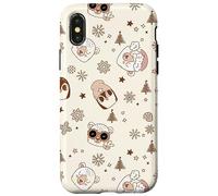Winter Theme Retro Christmas Groovy Llama Penguins Sheep Carcasa para iPhone X/XS