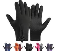 Winter Thermal Gloves Men, Waterproof Windproof Thermal Touchscreen, Non-Slip for Cycling, Driving, Hiking (Black,X-Large)