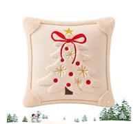 Winter Throw Pillow Case 45x45cm Christmas Tree Bow Cushion Cover