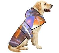 Winter Under The Sunshine - Chubasquero impermeable para perros pequeños, medianos y grandes, con rayas reflectantes y correa ajustable para el vientre