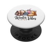 Winter Vibes Christmas Girl Cozy Season Women Bonita Navidad PopSockets PopGrip Adhesivo