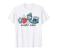 Winter Vibes Cozy Christmas Season Hot Cocoa Mujeres Niños Navidad Camiseta
