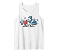 Winter Vibes Cozy Christmas Season Hot Cocoa Mujeres Niños Navidad Camiseta sin Mangas