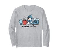 Winter Vibes Cozy Christmas Season Hot Cocoa Mujeres Niños Navidad Manga Larga