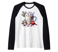 Winter Vibes with Warm Wishes For Hot Cocoa Chocolate Lover Camiseta Manga Raglan