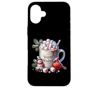 Winter Vibes with Warm Wishes For Hot Cocoa Chocolate Lover Carcasa para iPhone 16 Plus