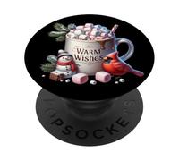 Winter Vibes with Warm Wishes For Hot Cocoa Chocolate Lover PopSockets PopGrip Adhesivo