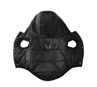 Winter Warm Fleece Pet Hoodie with D-Ring Waterproof Windproof Shiba Inu Chihuahua Yorkshire Terrier Pug Jacket,Negro,S