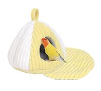 Winter Warm Hanging Bird Nest with Cushion,Easy Installation Soft Cozy Plush Parrot Cave,Washable Hanging Hammock Birds Bed for Budgerigar Finches Hamsters