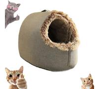 Winter Warm Pet Cave Bed, 2026 New Soft Plush Cozy Indoor Nest for Cats and Small Dogs, Enclosed Hooded Dog Bed with Removable Cushion, for Winter, for Cats and Dogs (Brown,M)