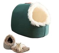 Winter Warm Pet Cave Bed, Cozy Cat Tent For Indoor Pet,Soft Small Cats Hideout,Winter Pets Bed Self-Warming House with Double Sided Nest Cushion, For Small Medium Cat and Dog Cozy Pets Nest (Green,M)