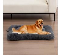 Winter Warm Plush Pet Sleeping Mat,Soft Cozy Dog Bed with Non-Slip Bottom,Washable Indoor Pet Beds with Airing Hook for Small Medium Large Dogs (Dark Grey, L:110 * 80cm/43.3 * 31.5in)