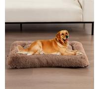 Winter Warm Plush Pet Sleeping Mat,Soft Cozy Dog Bed with Non-Slip Bottom,Washable Indoor Pet Beds with Airing Hook for Small Medium Large Dogs (Brown, L:110 * 80cm/43.3 * 31.5in)
