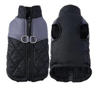 Winter Warm Waterproof Dogs Coat Outdoor Labradors Golden Retrievers Bulldog Work Clothes with D-Ring Reflective Strips,Negro,3XL