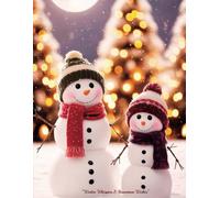 "Winter Whispers & Snowman Wishes" Composition Notebook: Bokeh Christmas Trees | Glossy Finish |