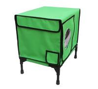 Winter Wild Cat House - Casa para gatos al aire libre, alojamiento para gatos aislado elevado, santuario para mascotas al aire libre con puerta, casa de caza con aislamiento duradero y marco de metal