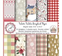 Winter Wishes Scrapbook Paper: Decorative Craft Paper, Cottagecore, Pink Christmas, Gingham, Plaid, Snowflakes, Double Sided for Papercrafts ... Cardmaking, Art Journals, Gift Decorating)