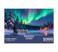 Winter Wonderland en Rovaniemi, Laponia Puzzle De Madera Impermeable DIY Puzzles De 1000 Piezas para Adultos Colorido Rompecabezas para Decoración del Hogar