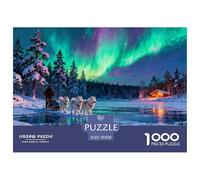 Winter Wonderland en Rovaniemi, Laponia Puzzle De Madera Impermeable DIY Puzzles De 1000 Piezas para Adultos Imposible Rompecabezas Juegos Educativos