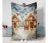 Winter Wonderland - Manta acogedora para decoración navideña de cabaña nevada, manta de franela suave para sofá, cama, todas las estaciones, 50 x 60 pulgadas