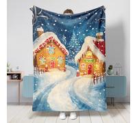 Winter Wonderland - Manta de franela acogedora multicolor para decoración navideña, manta de felpa suave y cálida para sofá, cama, todas las estaciones, 50 x 60 pulgadas
