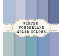 Winter Wonderland Scrapbook Paper - Solid Colors: 50 Sheets, 50 Unique Colors, 8.5 x 8.5 Inches - Perfect for Winter-Themed Crafts