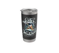Winter Wonderland Snow Glob Night House Disfraz de Feliz Navidad Vaso térmico de acero inoxidable de doble pared
