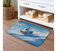 Winter Wonderland - Tapete de baño de secado rápido, diseño de muñeco de nieve, absorbente, antideslizante, acogedora, de franela, lavable, para baño, baño, baño, decorativo, 50.8 x 81.3 cm