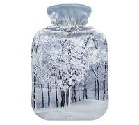 Winter Wonderland with ForestHot - Botella de agua y funda suave y cálida para cama de invierno, cuello y hombros, 2 L