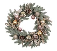 Winter Wreath | 20 pulgadas Christmas Door Wreaths with Red Berries Pine Cones | Artificial Ornament for Holiday Indoor Window Fireplace Mantle Porch Outdoor Doors Table Party Wedding
