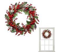 Winter Wreath Decals - Decorative Window Cling Collection, Christmas Wall Garland Sheet With Various Sizes, Static PVC Material For Glass And Tiles, Long Tail Enhancement Kit For Homes Offices