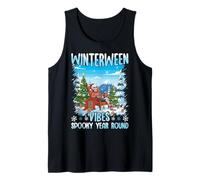 Winterween Vibes Spooky Todo el año Halloween Invierno Esqueleto Camiseta sin Mangas