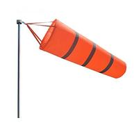 Winterworm Airport Windsock - Bolsa para calcetines de viento para exteriores, diseño de rayas naranjas, con cinturón reflectante (80 cm)