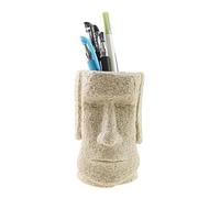 Winterworm Estatua Moai de la isla de Pascua, soporte para bolígrafos, organizador para el día de Pascua, escritorio, decoración del hogar, escuela, oficina, papelería, regalo