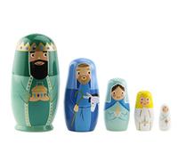 Winterworm Juego de 5 muñecos rusos religiosos monja sacerdote rusa anidando muñecas gloosy matrioshka