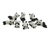 Winterworm - Juego de 8 soportes de cerámica para palillos chinos, cucharas, tenedores o cuchillos con diseño de panda, colores blanco y negro