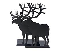 Winterworm Mode créatif Dessin animé mignon fer Elk Moose Motif antidérapante pour bureau de bureau en métal Serre-livres