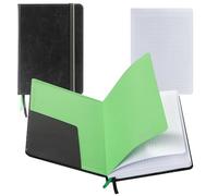 WINTEX Cuaderno A5 Cuadriculado - 80 Pág. - Libreta A5 de Polipiel para la Escuela o Trabajo - Cuadernos A5 con Tapa Dura Notas Adhesivas Bolsillos en las Tapas y Regla - Negro