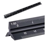 WINTEX Escalímetro Profesional - Regla Triangular de Aluminio - 30 cm - 1:20 1:50 1:75 1:100 1:125 - Con Bolsa de Transporte