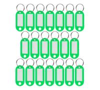 WINTEX Llaveros plastico con etiqueta - Set de 20x llavero identificador llaves - Etiquetas llaves personalizables para apartamentos casas oficina taller bicicleta - Verde